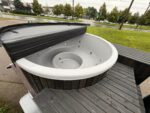Stiklašķiedras kubls Ø200 cm uz piekabes – skats no augšas