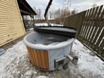 Premium stiklašķiedras kubls ar integrēto krāsni un termokoka apdari Ø200 cm