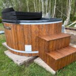 Stiklašķiedras kubls ar ārējo krāsni un masāžām 200 cm